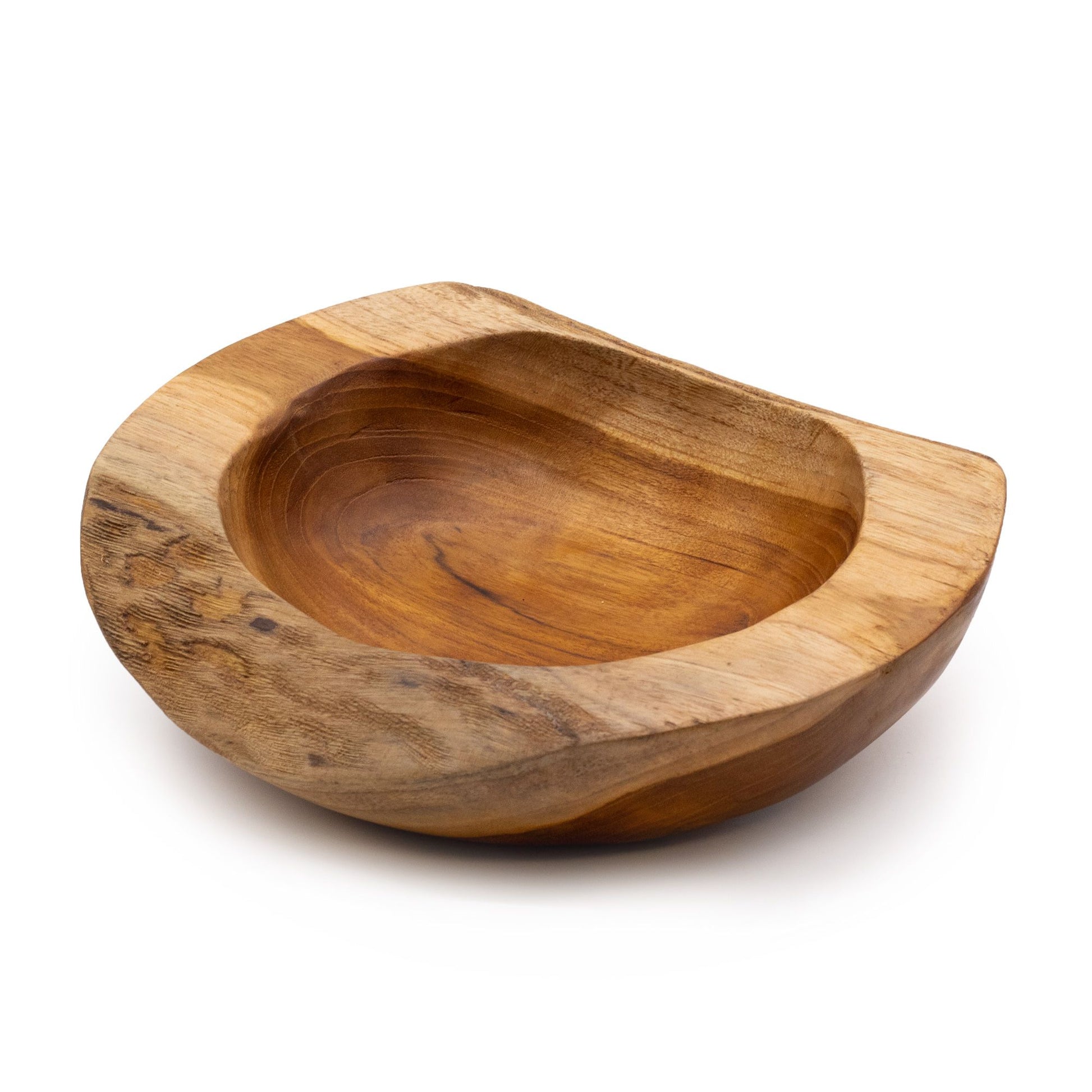Medium Natural Shape Teakwood Bowl - 20x7cm