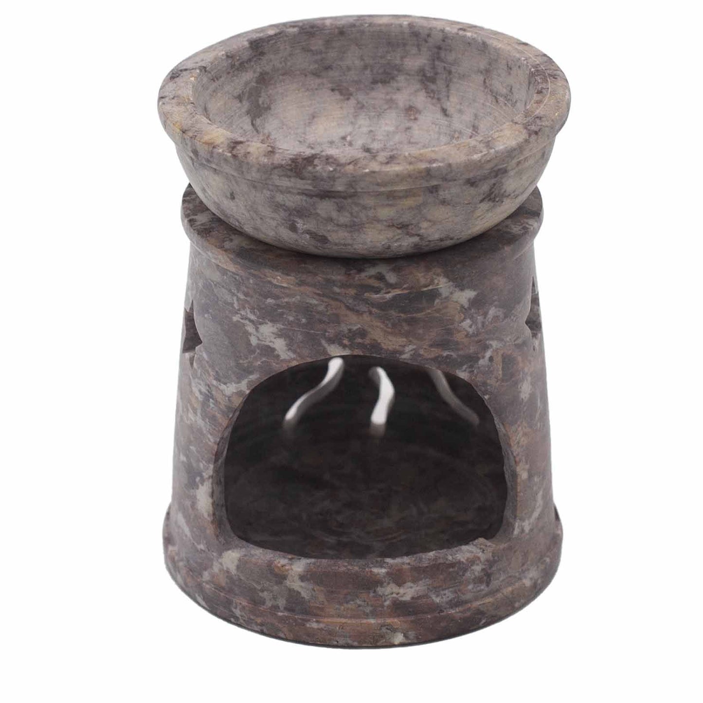Small Soapstone Oil Burner 8cm - Sun & Stars