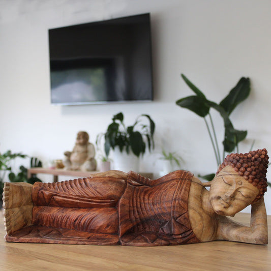Hand Carved Buddha Statue - 50cm - Sleeping